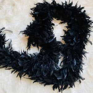 Chic Black Feather Scarf